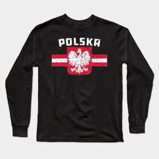 Polska Poland Flag Polish White Eagle Long Sleeve T-Shirt